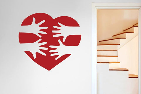 Love Heart Reaching Hands Wall Sticker