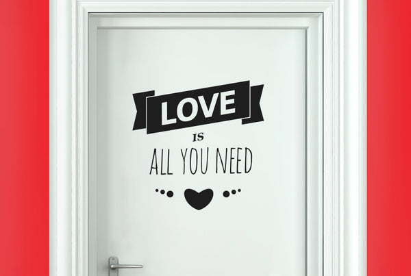 Love Is All You Need Three Small Hearts Door Room Sticker