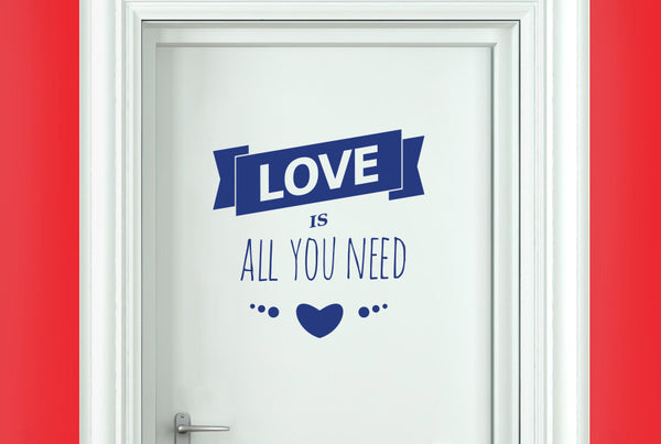 Love Is All You Need Three Small Hearts Door Room Sticker