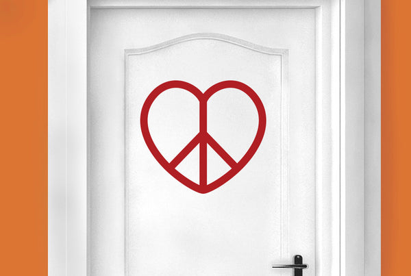 Love Peace Heart Door Room Sticker