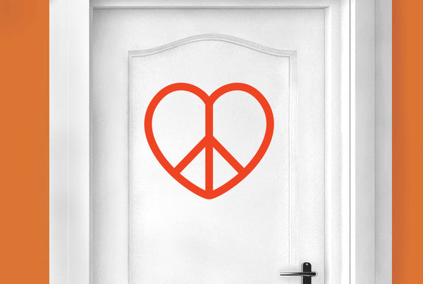 Love Peace Heart Door Room Sticker