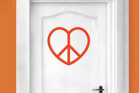 Love Peace Heart Door Room Sticker