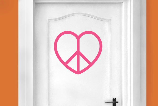 Love Peace Heart Door Room Sticker