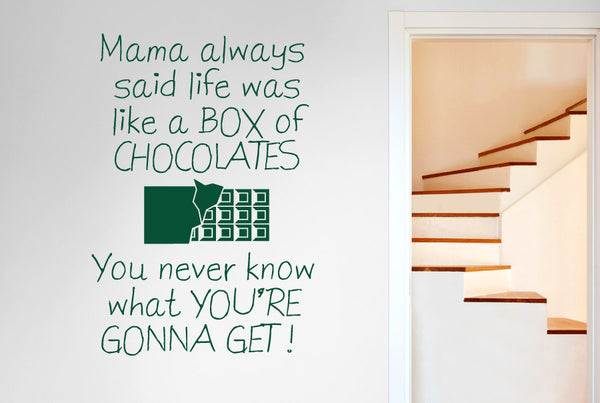 Mama Always Said Life Is Like A Box Of Chocolates Wall Sticker