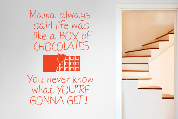 Mama Always Said Life Is Like A Box Of Chocolates Wall Sticker
