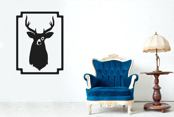 Moose Stag Head Framed Wall Sticker
