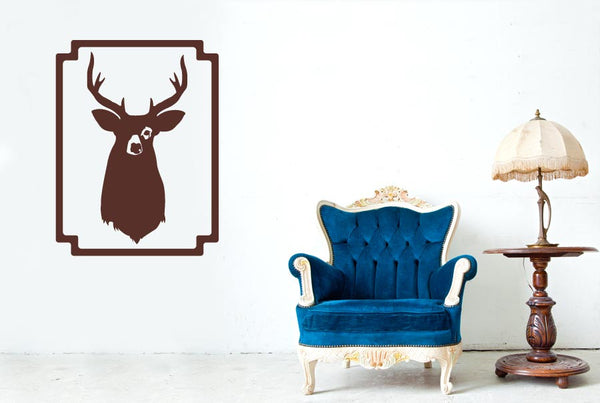 Moose Stag Head Framed Wall Sticker