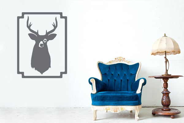 Moose Stag Head Framed Wall Sticker