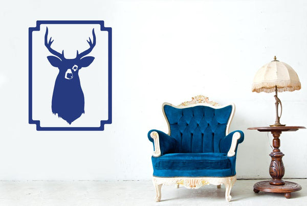 Moose Stag Head Framed Wall Sticker