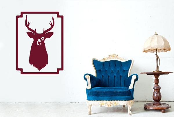 Moose Stag Head Framed Wall Sticker