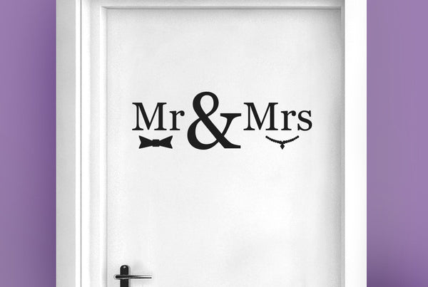 Mr & Mrs Door Room Sticker