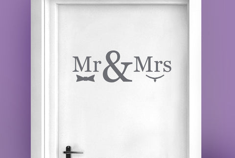 Mr & Mrs Door Room Sticker