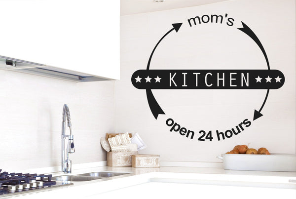 Mums Kitchen Open 24 Hours Wall Sticker