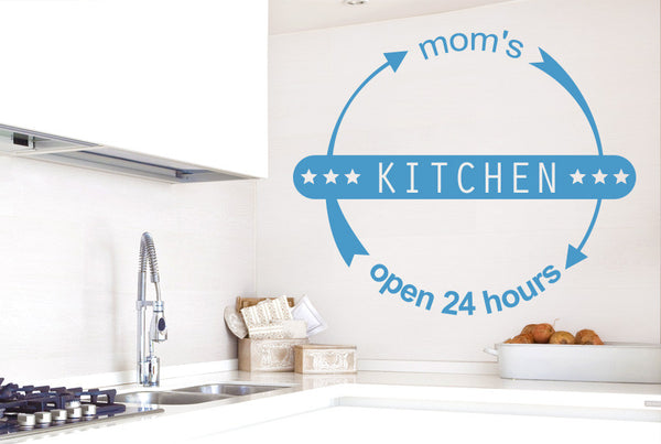 Mums Kitchen Open 24 Hours Wall Sticker