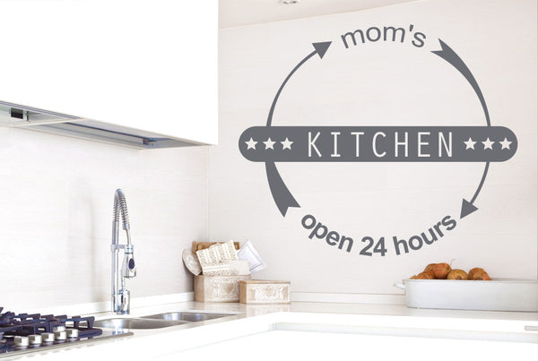 Mums Kitchen Open 24 Hours Wall Sticker