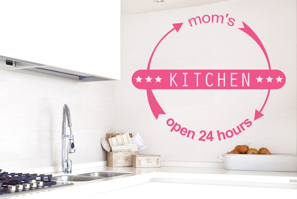 Mums Kitchen Open 24 Hours Wall Sticker