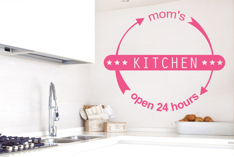 Mums Kitchen Open 24 Hours Wall Sticker