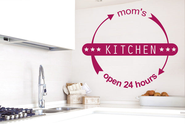 Mums Kitchen Open 24 Hours Wall Sticker