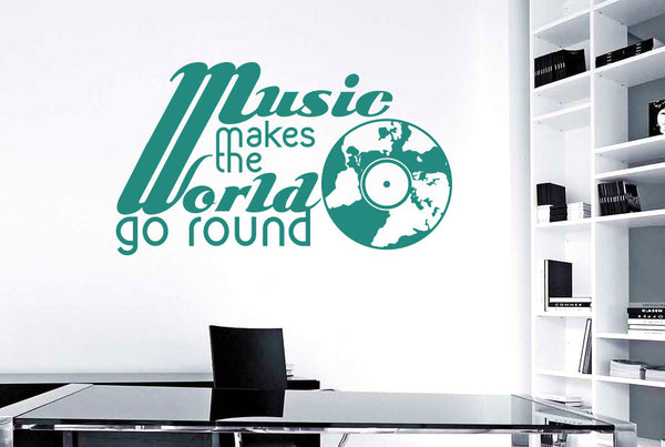 Music Makes The World Go Round Wall Sticker