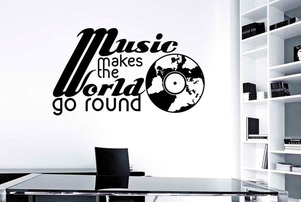 Music Makes The World Go Round Wall Sticker