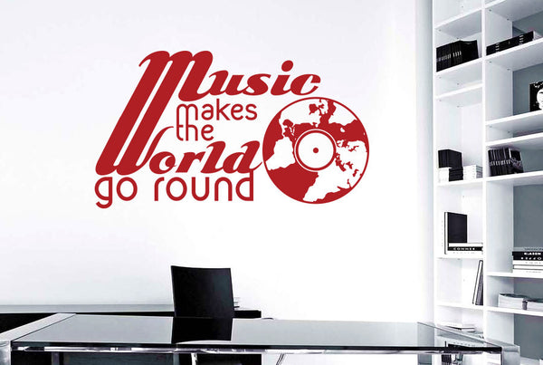Music Makes The World Go Round Wall Sticker