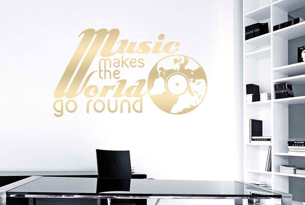 Music Makes The World Go Round Wall Sticker