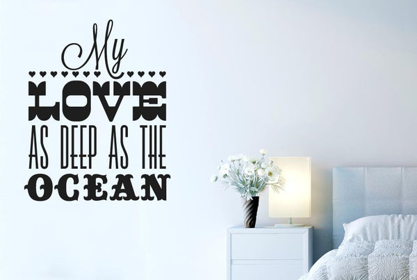 My Love As Deep As The Ocean Wall Sticker