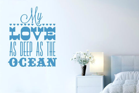 My Love As Deep As The Ocean Wall Sticker