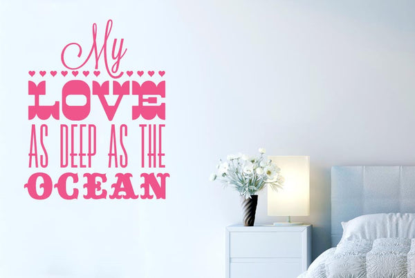 My Love As Deep As The Ocean Wall Sticker