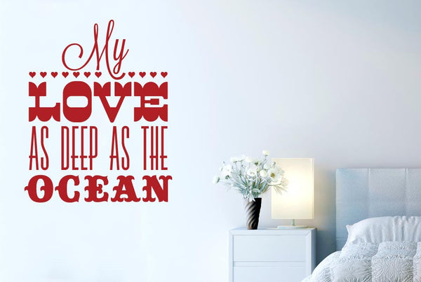 My Love As Deep As The Ocean Wall Sticker