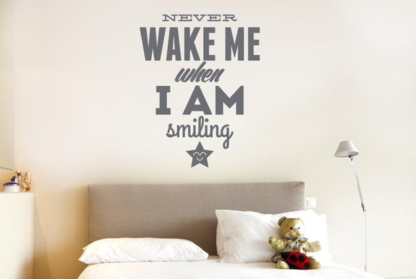 Never Wake Me When I Am Smiling Wall Sticker