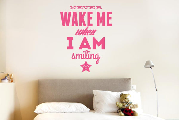 Never Wake Me When I Am Smiling Wall Sticker