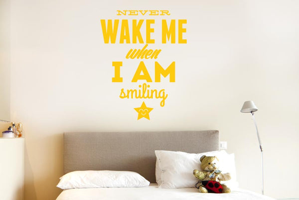 Never Wake Me When I Am Smiling Wall Sticker