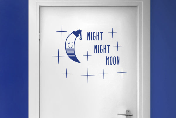 Night Night Moon Door Room Sticker