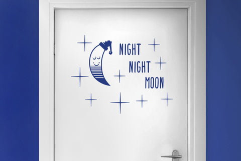 Night Night Moon Door Room Sticker