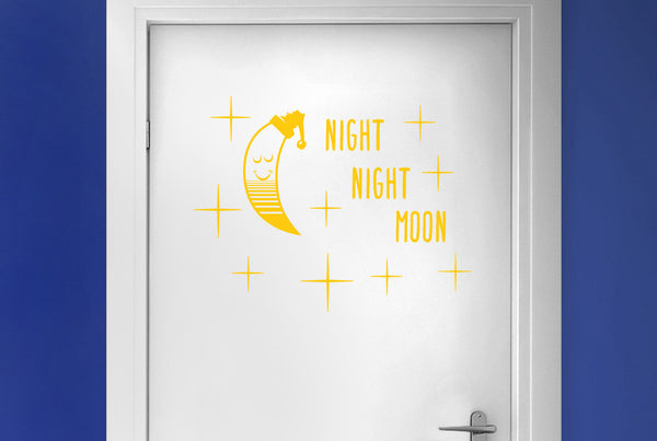 Night Night Moon Door Room Sticker