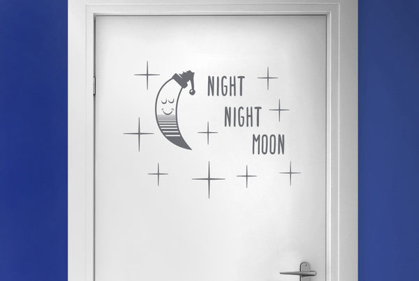 Night Night Moon Door Room Sticker