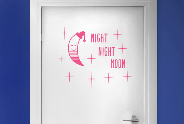 Night Night Moon Door Room Sticker