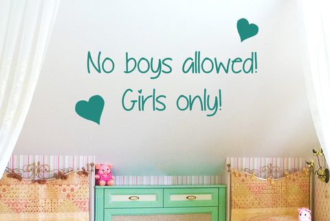 No Boys Allowed Girls Only Wall Sticker
