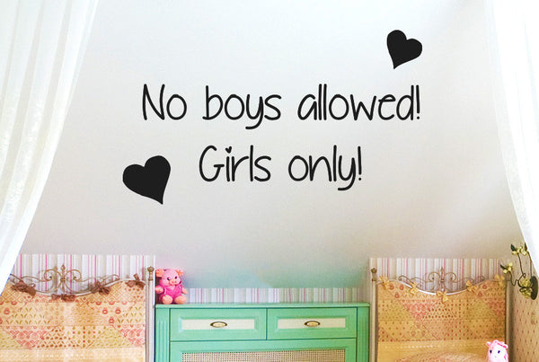 No Boys Allowed Girls Only Wall Sticker