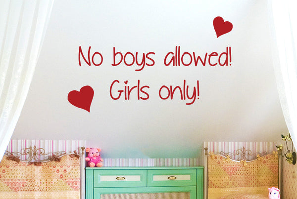 No Boys Allowed Girls Only Wall Sticker