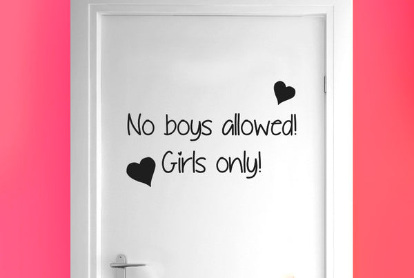 No Boys Allowed Girls Only Door Room Sticker