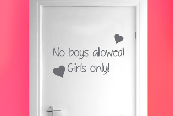 No Boys Allowed Girls Only Door Room Sticker