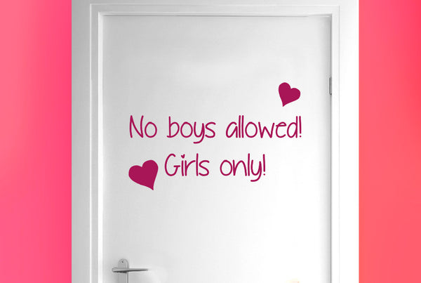 No Boys Allowed Girls Only Door Room Sticker