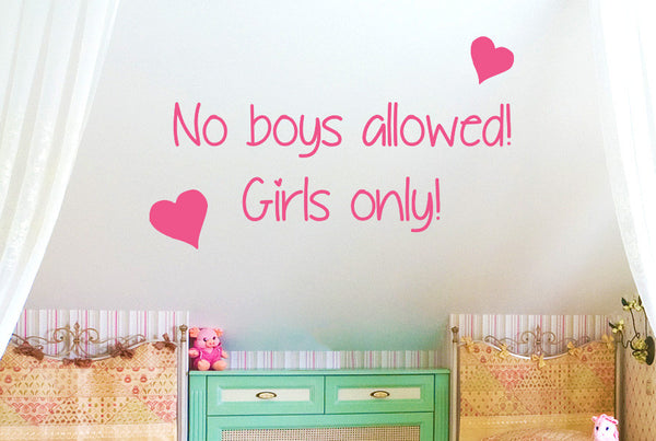 No Boys Allowed Girls Only Wall Sticker