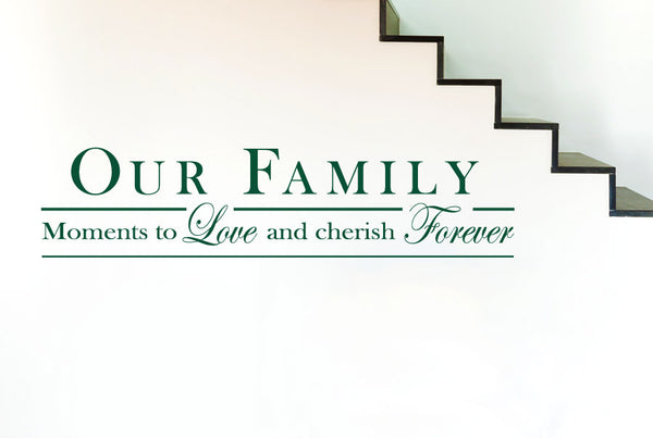 Our Family Moments To Love And Cherish Forever Wall Sticker