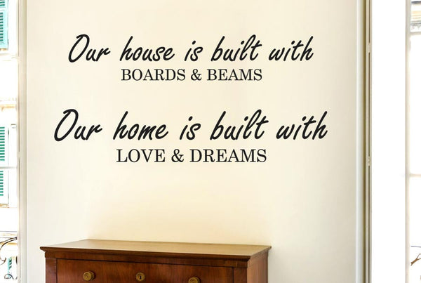 Our House Is Built With Boards & Beams Wall Sticker