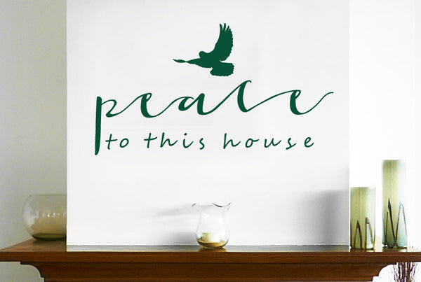 Peace To This House With Flying Bird Small Wall Sticker