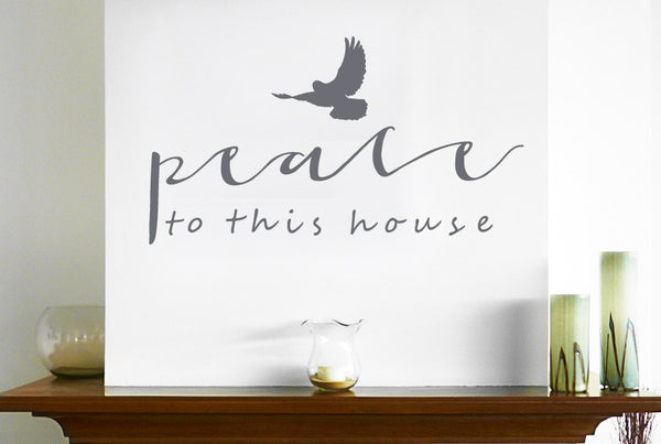Peace To This House With Flying Bird Small Wall Sticker