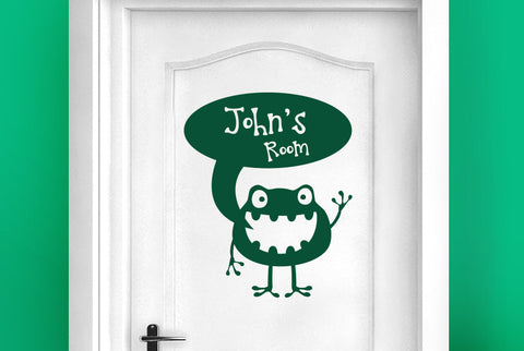 Personalised Alien Kids Room Sign Door Room Sticker
